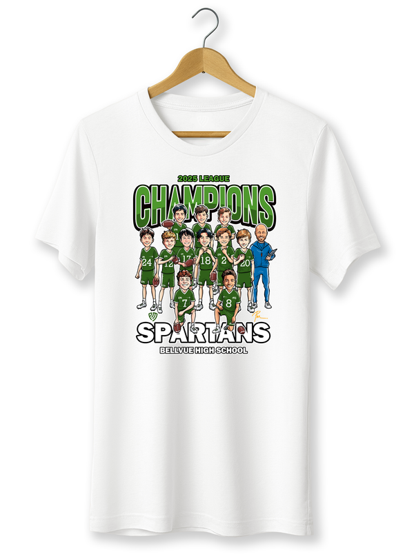 Flag Football Cartoon Team T-Shirts