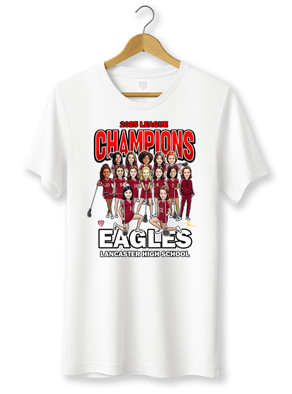 Women's Lacrosse Cartoon Team T-Shirts