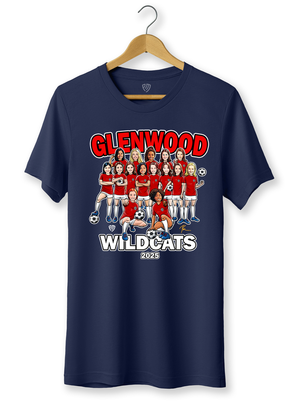 Women's Soccer Cartoon Team T-Shirts
