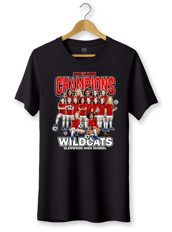 Women's Soccer Cartoon Team T-Shirts