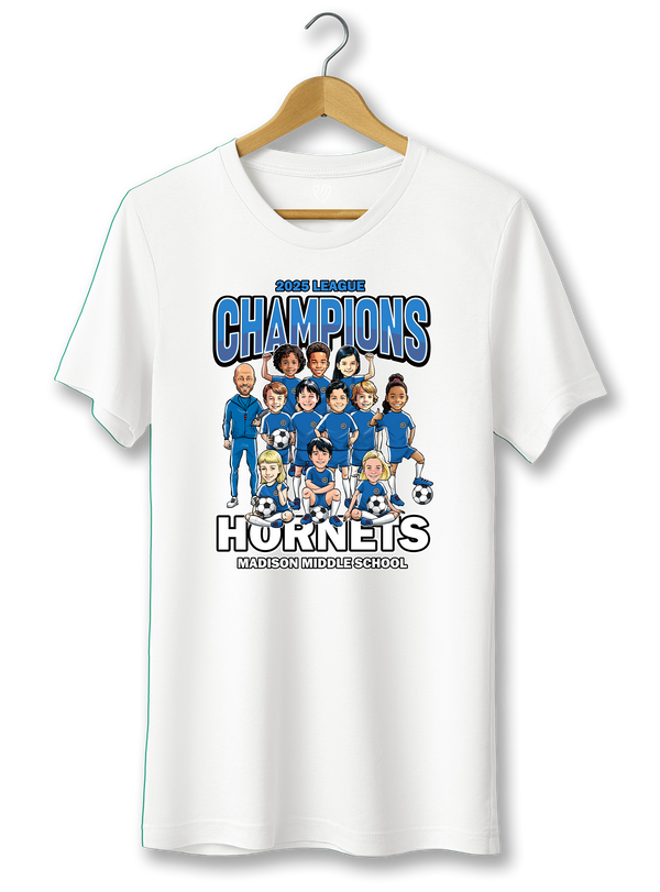 Youth Soccer Cartoon Team T-Shirts