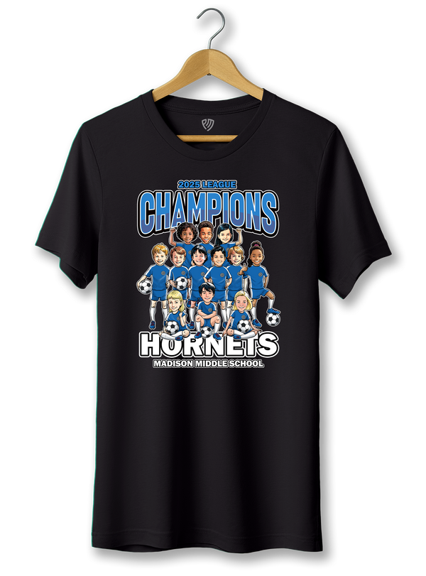 Youth Soccer Cartoon Team T-Shirts