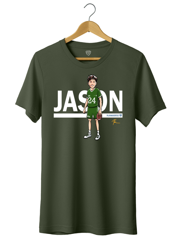 Flag Football Fan T-Shirt with Player Name