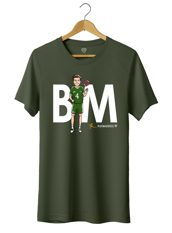 Flag Football Fan T-Shirt with Player Initials