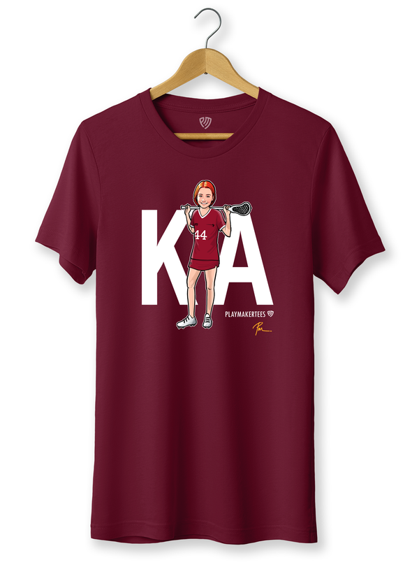 Women's Lacrosse Fan T-Shirt with Player Initials