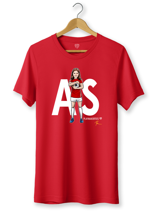 Women's Soccer Fan T-Shirt with Player Initials
