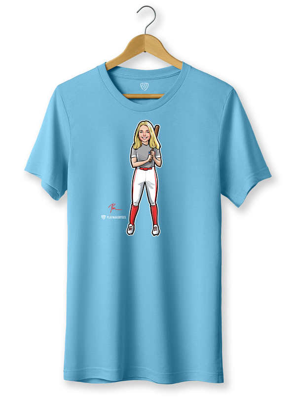 Women's Softball Fan T-Shirt with Solo Image